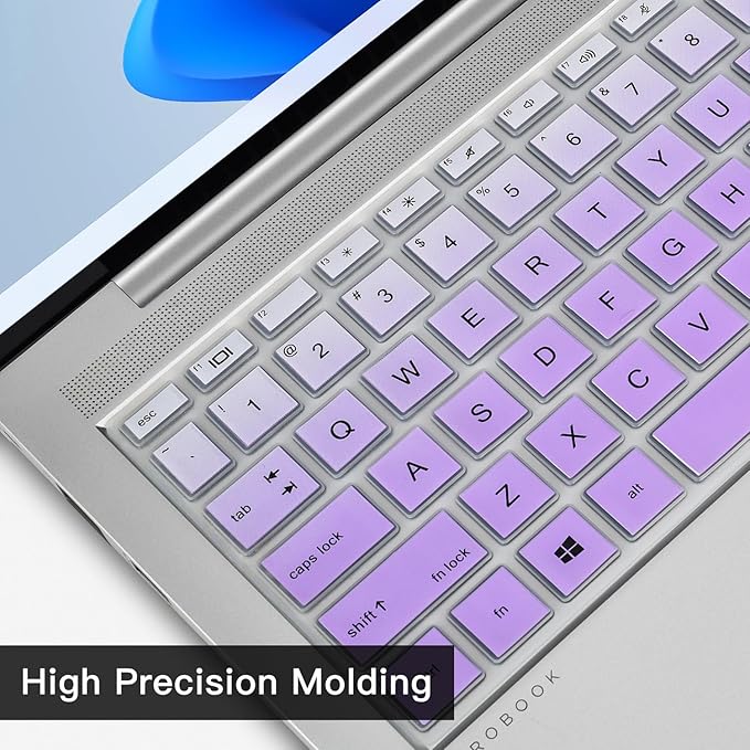 CaseBuy Keyboard Cover for HP Probook 440 445 G8 G9 G10 14 inch, HP Probook 640 G7 G8 14" Laptop Protector Skin(Not Fit Probook 440 445 G5 G6 G7) -Ombre Purple