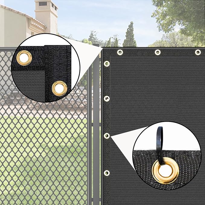 UPGRADE Privacy Fence Screen 4'x70' Dark Grey Outdoor 90% Visibility Blockage 170 GSM Mesh Shade Cover Panels for Backyard,Balcony,Home Decoration with Zip Ties,Customized Avaliable