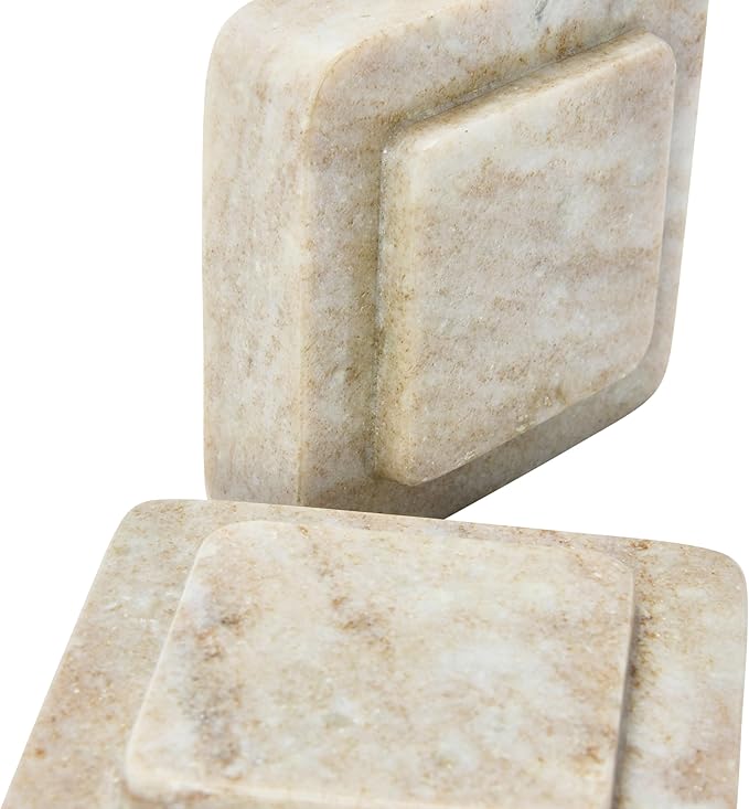 Bloomingville Heavy Duty Marble Bookends, Beige, (Pack of 4)