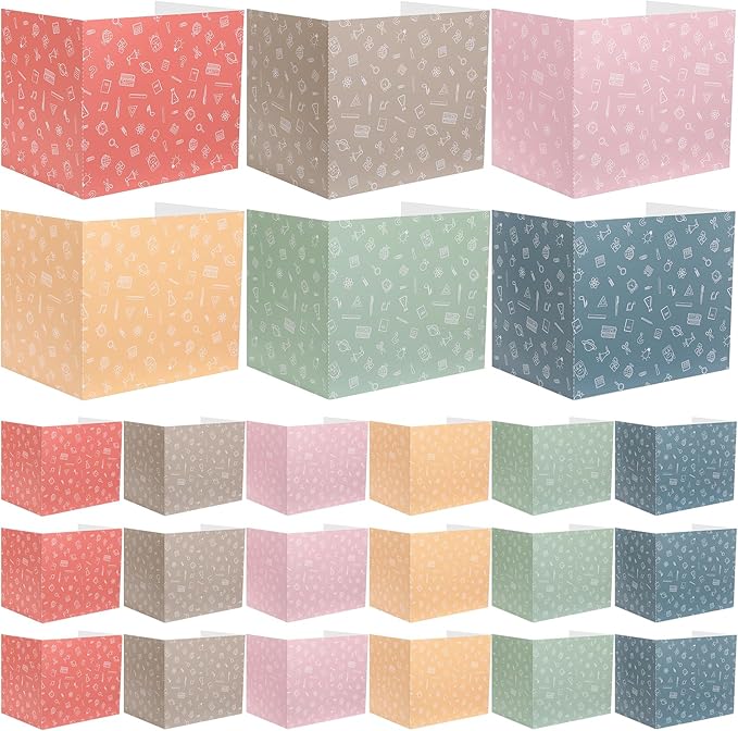 SATINIOR 24 Pcs Privacy Folders for Students, Desk Dividers for Classroom Testing, Student Privacy Boards Classroom Must Have, 12 Colors Study Panel for School Teacher Supplies(Morandi Style)