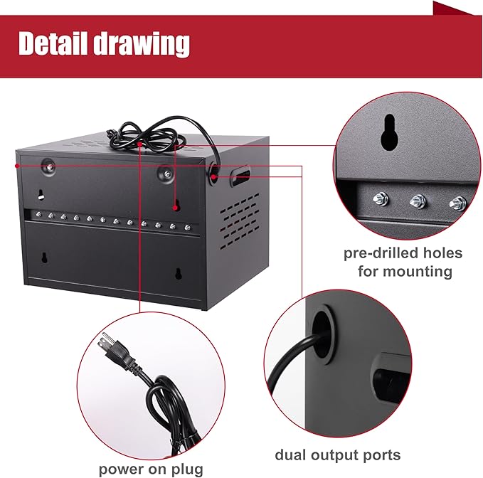 12 Device Wall-Mount Charging Station for Laptops/Tablets/iPads/Chromebooks,12 Bay Lockable Charging Cabinet with Power Strip for Classroom,School Storage Charging Cabinet，Fully Assembly