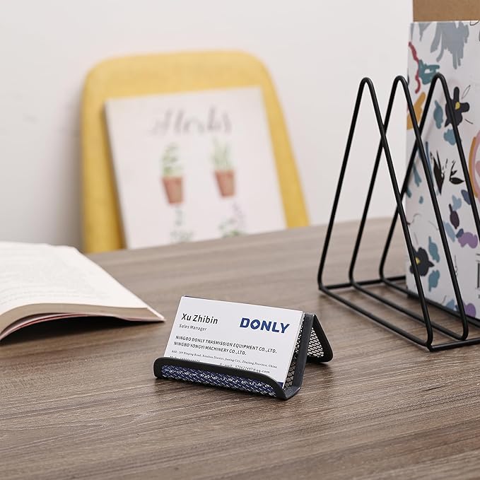 Mr. Pen- Metal Mesh Business Card Holders, 3 Pack, Gray, Durable Stainless Steel Card Stand for Desk, Office, and Business Use, Straight, Flat and Smooth Design