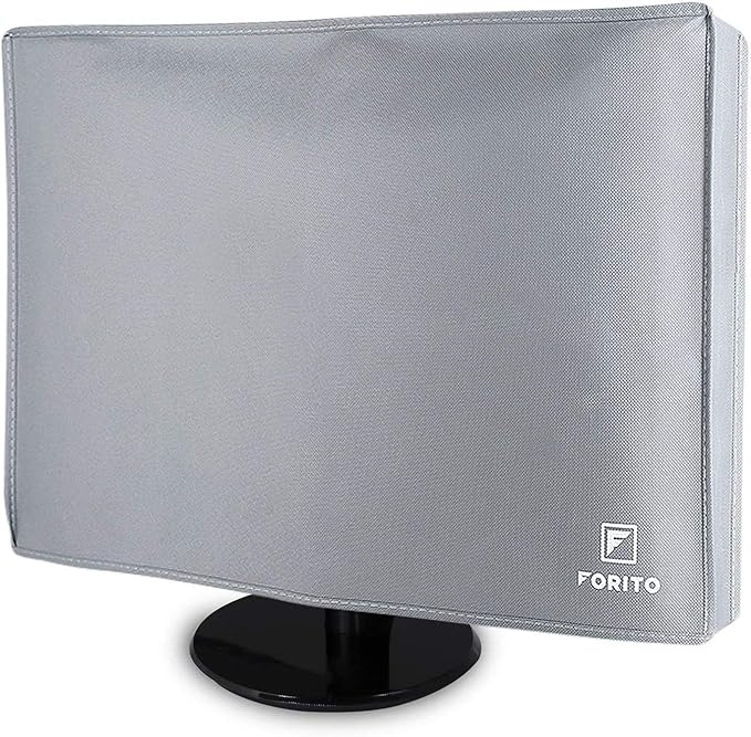 27" 28" 29" Universal Computer Monitor Dust Cover for 27 Inch to 29 Inch LCD/LED HD Display, Nonwoven Fabric Dust-Proof, Water Resistant (Size: 28W x 18H x 4D)-Gray