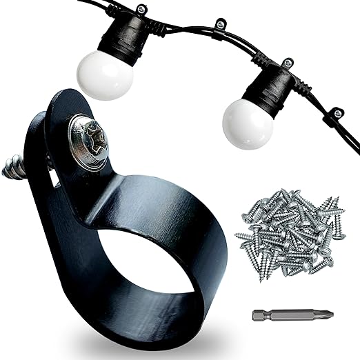 300 Pack 3/8 in Rope Light Clips Black,Rope Light Clips p-Style Mounting Clips Plastic Cable Clamps for Wire Management(Black-300p, 3/8)