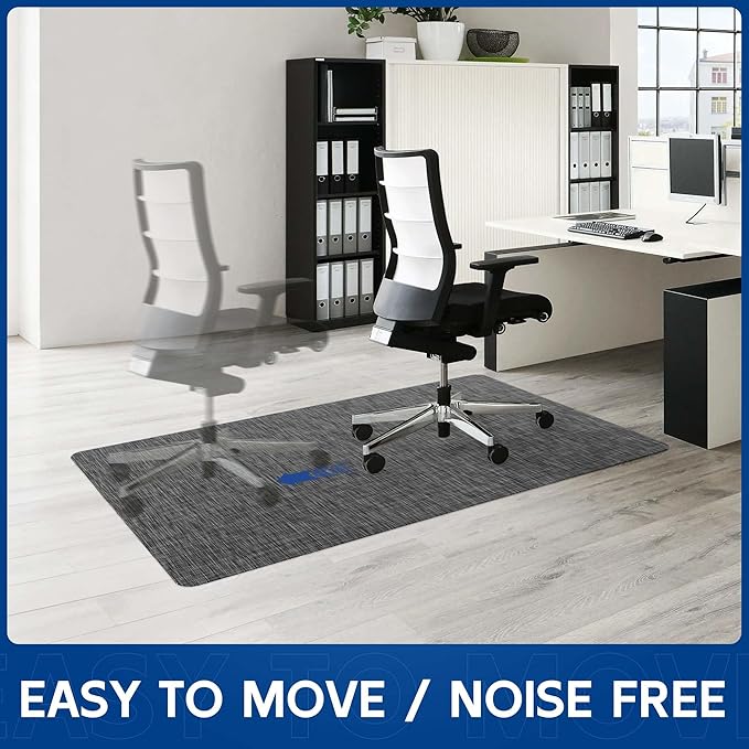 Office Chair Mat for Hardwood & Tile Floor, 46" x 72"Anti-Slip Desk Chair Mat, Easy Glide Floor Protector for Rolling Chairs, Floor Mat for Office Chair for Home Office (Dark Gery)