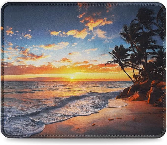 JIKIOU Mouse Pad with Non-Slip Rubber Base, Premium-Textured & Washable Computer Mousepad with Stitched Edges, Mouse Pads for Computers, Laptop, Gaming, Office & Home, 10.2 x 8.3 in Sunset