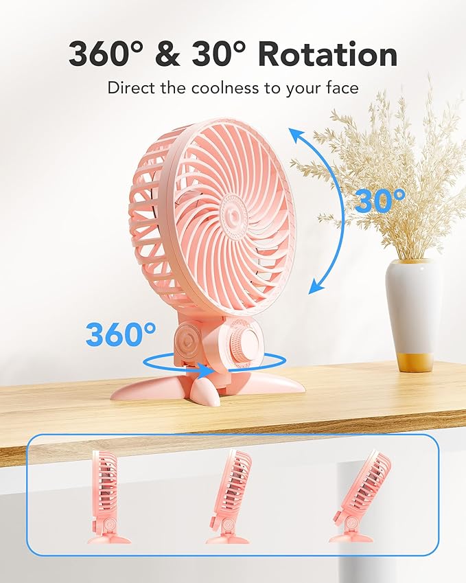 AaoLin USB Small Fan, Desk Fans with CVT Variable Speeds, Strong Cooling Airflow, Quiet Portable, Desktop Mini Personal Fan for Room, Home,Office, Bedroom-USB Powered