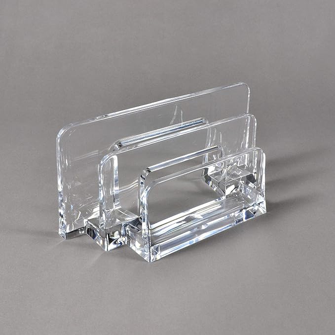 Acrylic Letter Sorter Little File Folder Sorter (2 Pack) for Paper, Letter, Envelope, Office File Organizer, Office Supplies, Desk Accessories - Clear
