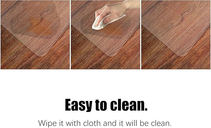 Azadx Office Chair Mat for Hard Floors 48 X 59, Clear PVC Hardwood Floor Mat, Durable Plastic Floor Protector for Home and Office use (48" X 59" Rectangle)