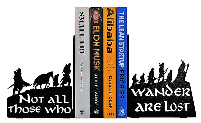 Decorative bookends for Shelves, Heavy Metal Bookends, Unique Bookends, Non Skid Book Ends, Book Stopper for Home/Office Decor/Shelves, 7 X 5.51 X 4 in/Piece (with Quote on Product)