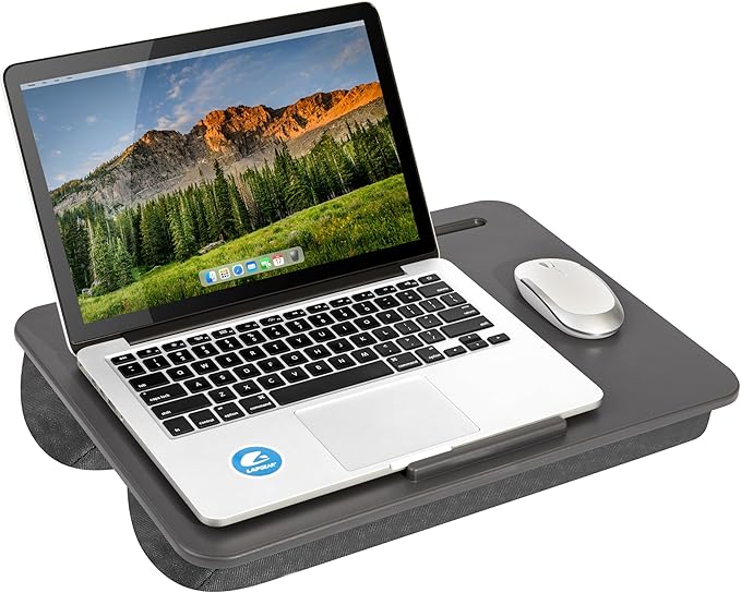 LAPGEAR Original Lap Desk – Fits Up to 17” Laptops – Charcoal – Style No. 45155