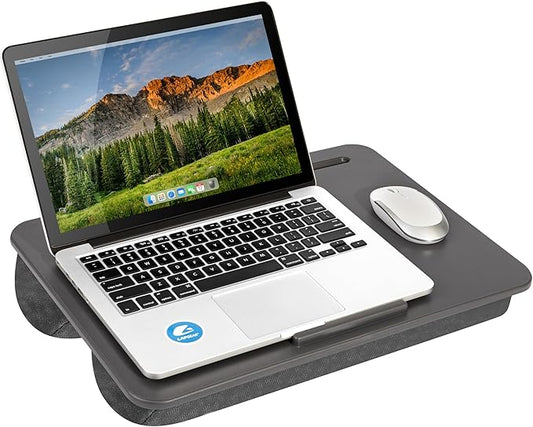LAPGEAR Original Lap Desk – Fits Up to 17” Laptops – Charcoal – Style No. 45155