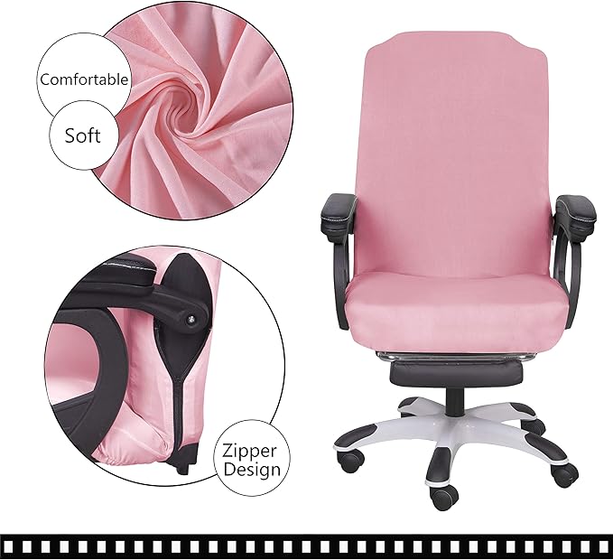 SARAFLORA Office Chair Covers- Medium, Pink- Removable Computer Chair Cover for Office Chair with Zipper for Universal RotatingChair Desk Chairs Cover Seat Washable Protector for Pets