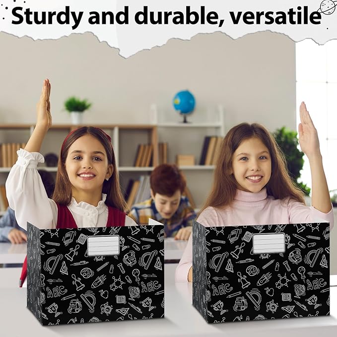 Sabary 24 Pack Privacy Folders for Students Desk Dividers Testing Dividers Standard School Privacy Coated Cardboard for Classroom Teacher Supplies Keep Eyes from Roving(Study,Black)