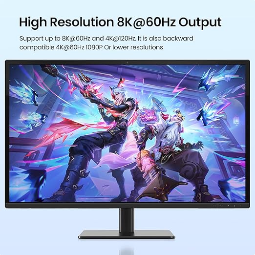 8K60Hz 4K120Hz HDMI KVM Switch 1 Monitor 2 Computers, 2 Port KVM Switch for Controlling 2 PCs with 1 Monitor, Keyboard and Mouse, 4 Port USB 3.0 for Peripheral