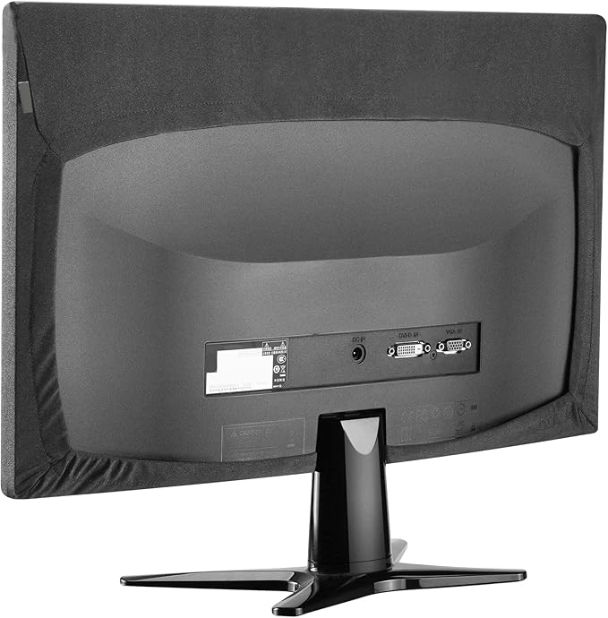 Flexible soft cloth computer dust cover for 22/23/24/25/26/27 inch computer monitors and most brands of in-room flat screen TVS (22 to 27 inch)