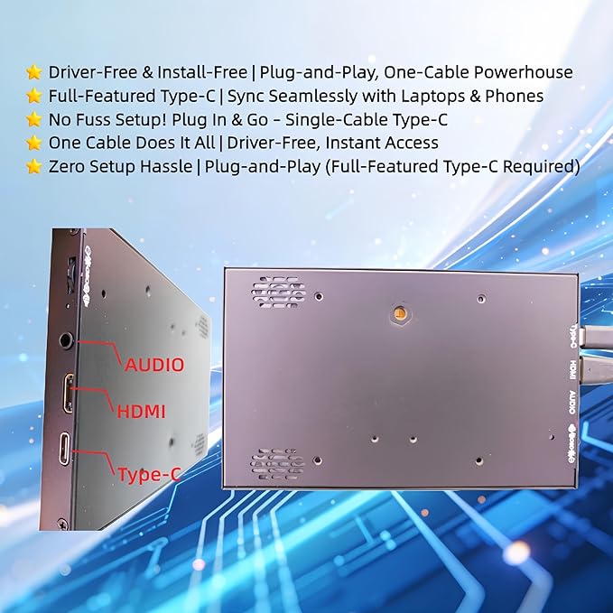 7-inch IPS Touchscreen Bar Display, 1024x600, Metal Shell, Type-C/HDMI. for Raspberry Pi, Laptop Aida64, GPU/CPU Monitoring, PC Case Screen. (P70D-T)