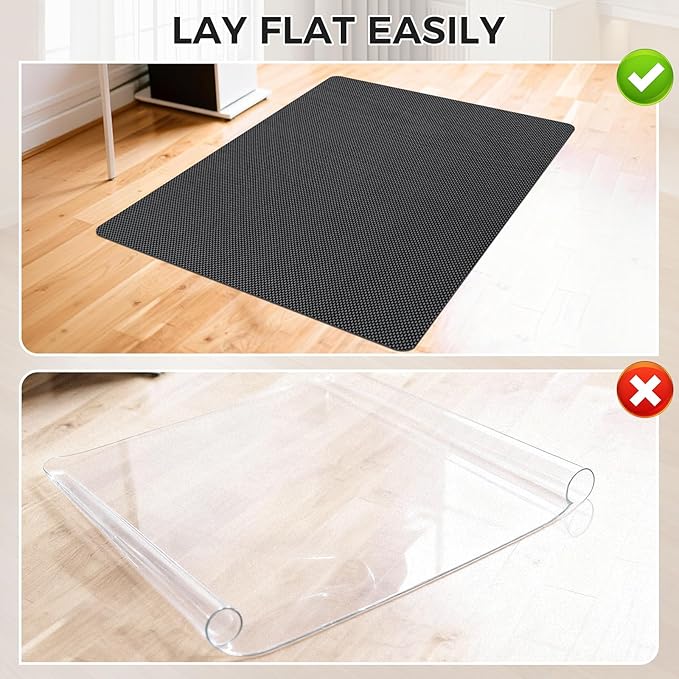 Sycoodeal Chair Mat,36" x 55" Office Chair Mat for Hardwood and Tile Floor, Heavy Duty Floor Protector for Rolling Chairs,Non-Slip,Computer Mat for Home Office(Grey)