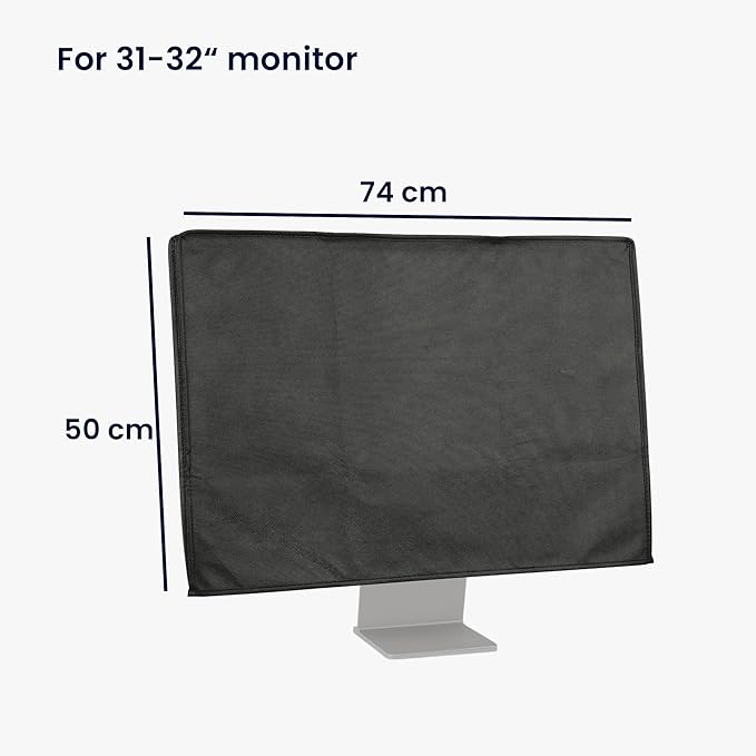 kwmobile Monitor Cover Compatible with 31-32" Monitor - Dust Cover Computer Screen Protector - Dark Grey
