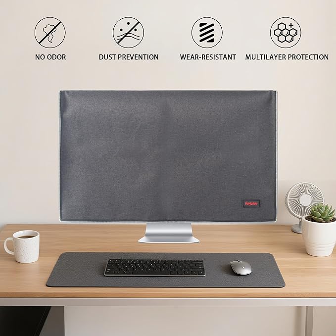 Monitor Dust Cover 24 inch Anti-Static Dustproof LCD/LED/HD Panel Case Computer Screen Protective Sleeve Compatible with iMac 24 inch PC, Desktop and TV, Black