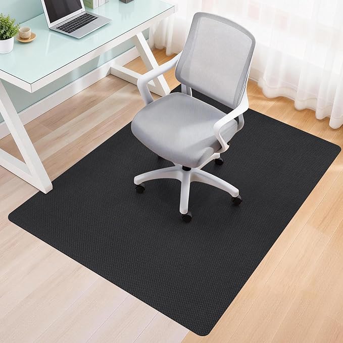 Office Chair Mat for Hard Floors,48"x60" Anti-Slip Waterproof Hardwood Floor Chair Mat,Heavy Duty Floor Protector Rolling Chairs for Home Office(Black)