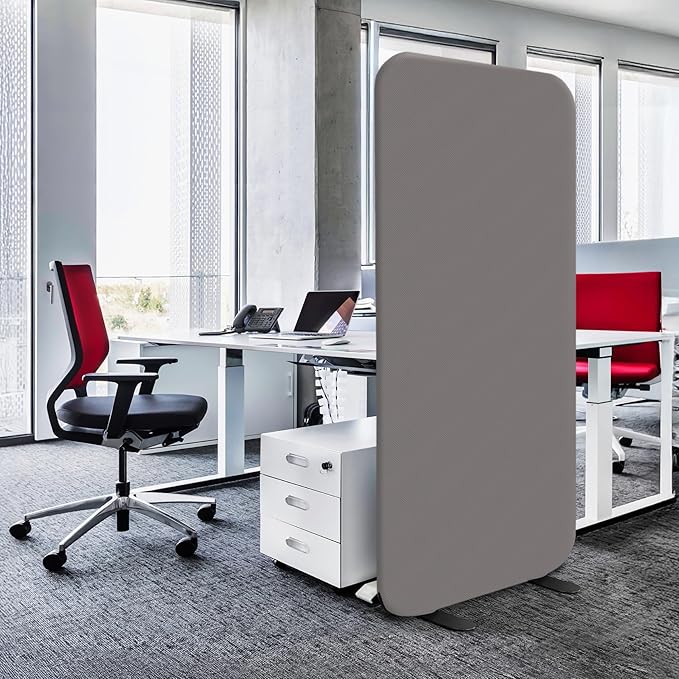 DECOLAB Standing Wall Room Dividers, Portable Partition for Room Separation, Studio, Home Office, Bedroom, Scratch Resistance, 29"x65", Sterling