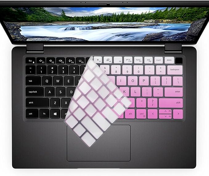 Keyboard Cover Skin for Dell Latitude 5420 5430 5431 7410 7420 7430 7440 7450 9420 9430 14", Dell Latitude 7520 9510 9520 15.6" Laptop Keyboard Protector-OmbrePurlple