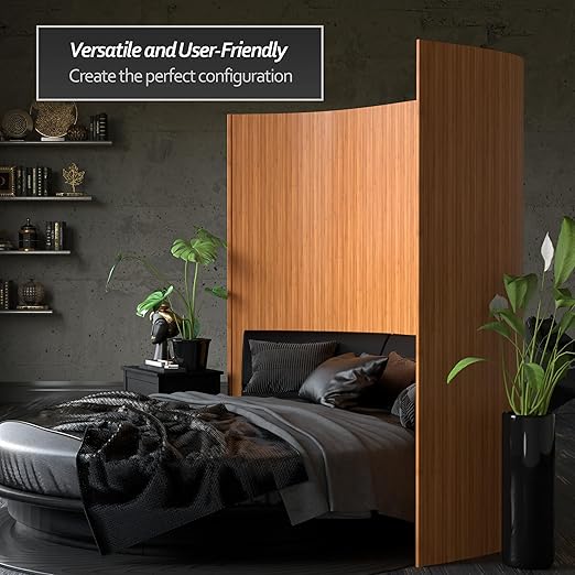 Red Lantern 7 ft. Tall Bamboo Wave Screen - Natural