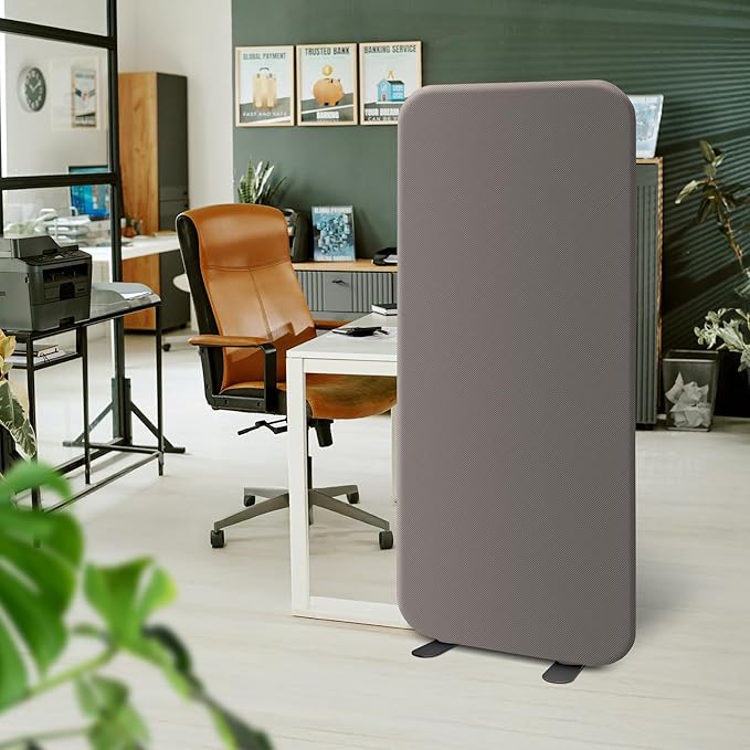 DECOLAB Standing Room Divider Panel, Portable Room Separation Partition for Home, Studio, Classroom, Resraurant, Scratch Resistance, 29"x65", Rock