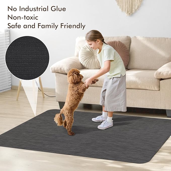 Blvornl Office Chair Mat for Hardwood Floor, 32.3"x 47.2" Desk Chair Mat for Hard Wood and Tile Floor, Large Anti-Slip Hard Floor Protector Rolling Chair Pad, PVC Desk Rug, Black