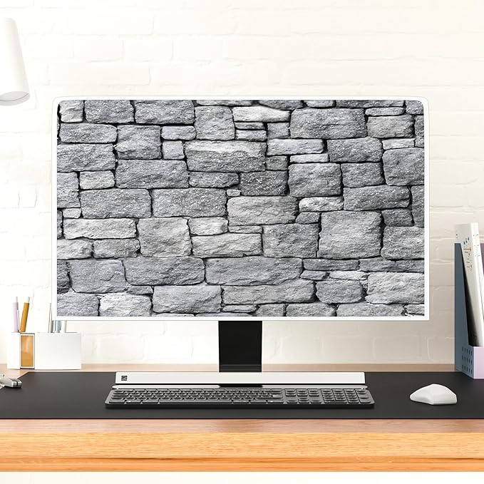Gray Vintage Wall Waterproof Television Cover 70 Inch Anti-Static Dustproof Protective Full Body Cover for TV Screen Sleeve Compatible with Television LED LCD OLED TVs Protector
