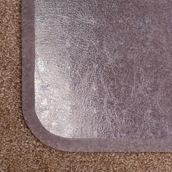 Chair Mat for Medium Pile Carpet, 60"x96" Rectangle, Clear Vinyl Beveled Edge