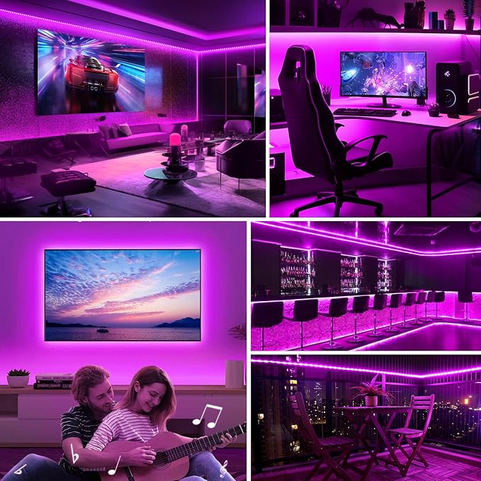 echosari Strip Lights USB 5V, 9.8Ft 180 LED Strip Lights Cuttable 2835 SMD Super Bright with Self-Adhesive DIY for Cabinet Photo Frames Desks Monitor Shelves Decor (Pink)