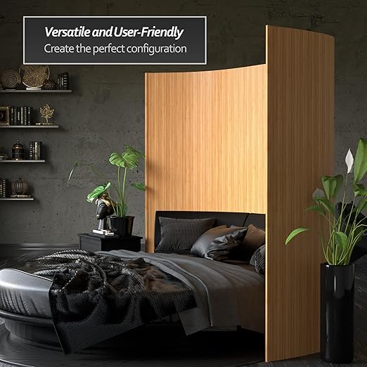 Red Lantern 7 ft. Tall Bamboo Wave Screen - Honey
