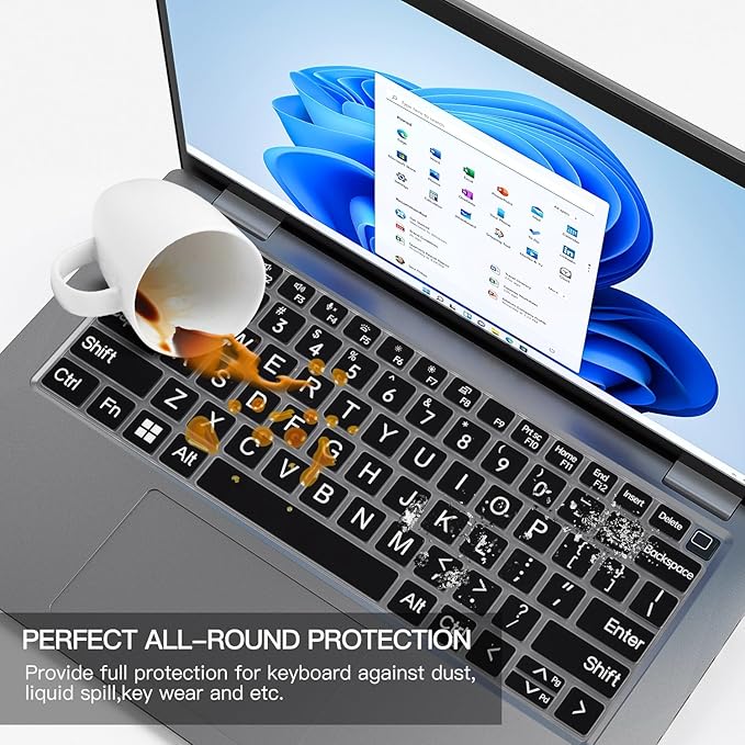 Large Print Keyboard Cover for Dell Latitude 7420 7430 7440 7450 7410 14", Latitude 3440 3450 5450 5440 5420 5430 5431, Latitude 9420 9430 14, Latitude 9510 9520 7520 15" Laptop -Black