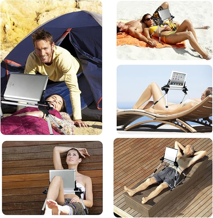 Multi-Function Adjustable Tablets & Mobile Phones Stand Holder for Bed, Sofa, Desk,Tatami, Car, Beach, Especially for Bedridden Users
