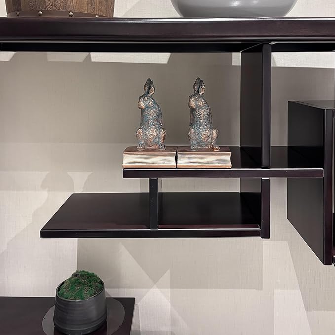 Book Ends for Shelves to Hold Books Hevay Duty,Decorative Bookends for Bookshelf Décor,Cute Animal Rabbit Book Stopper Easter Bunny Statues for Home, Living Room Decoration,1 Pair (Bronze)