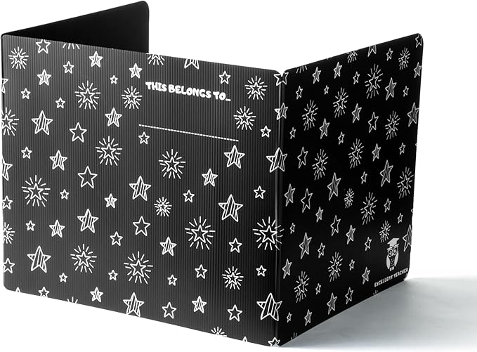 Plastic Black Privacy Folders for Students — Durable — Desk Divider Privacy Panel, EasyStore Privacy Shields for Student Desks, Testing Dividers for Classroom, Test Dividers for Student Desks (1)