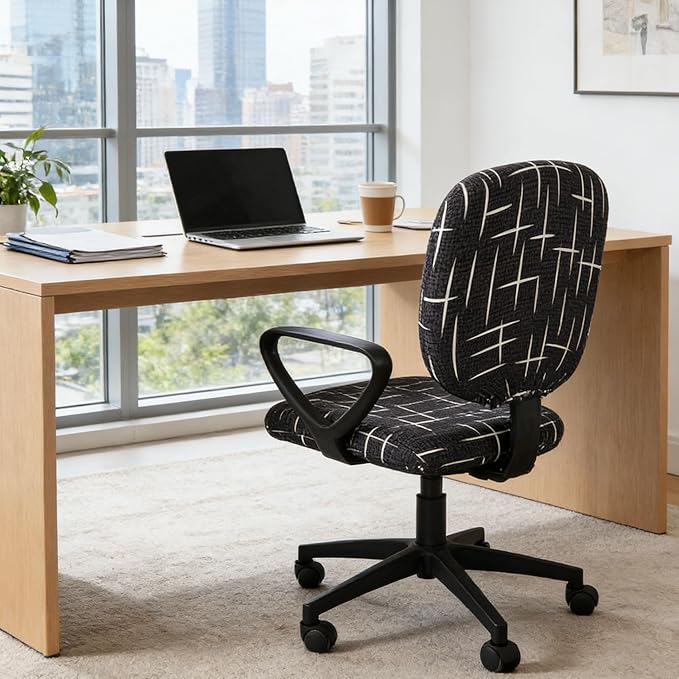 Melaluxe Computer Office Chair Cover - Protective & Stretchable Universal Chair Covers Stretch Rotating Chair Slipcover