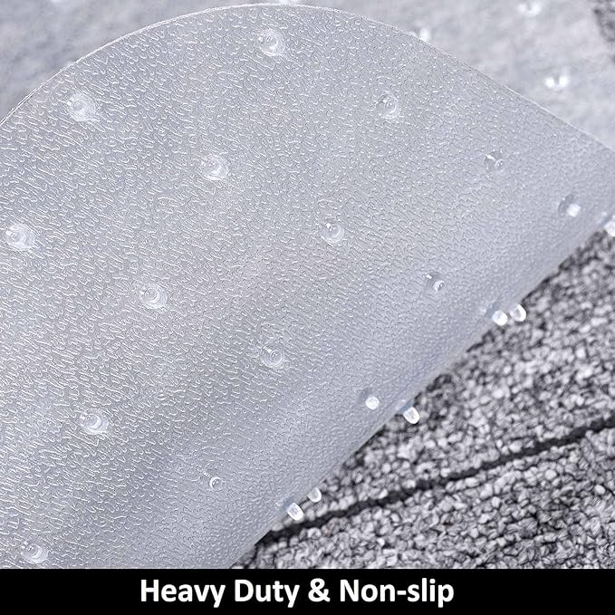 AiBOB Chair Mat for Low Pile Carpet Floors, Flat Without Curling, 60 X 46 in, Office Carpeted Floor Mats for Computer Chairs Desk