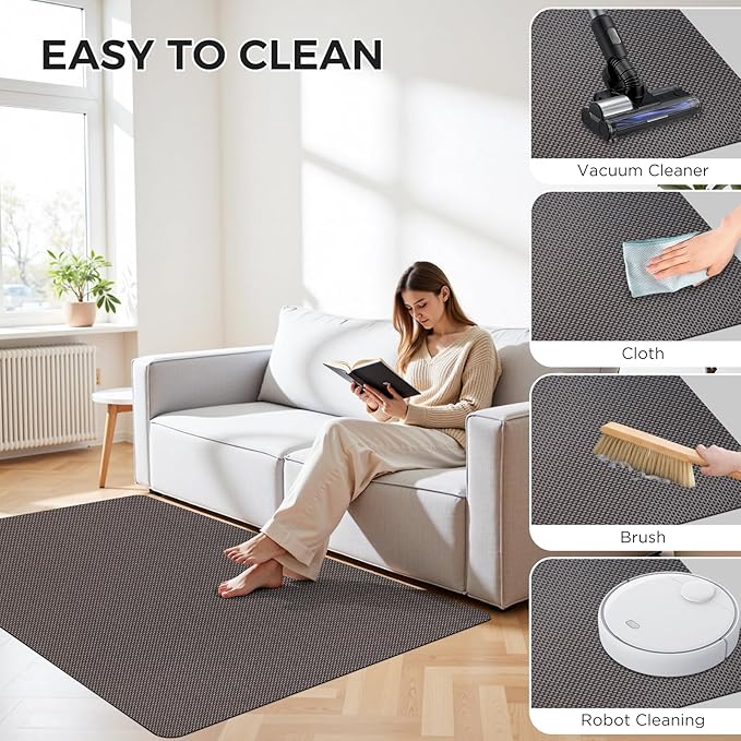 Sycoodeal Chair Mat,36" x 48" Office Chair Mat for Hardwood and Tile Floor, Heavy Duty Floor Protector for Rolling Chairs,Non-Slip,Computer Mat for Home Office(Coffee)