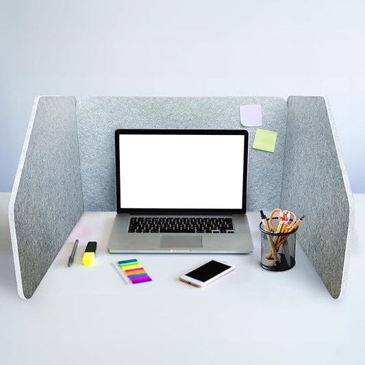 29.1"x22.8"x1.2" Acoustic Desk Divider, Sound Absorbing, Freestanding Soundproof Privacy Panel, Reduce Noise, Increase concentration, Made from High Quality Polyester (U-Shaped)