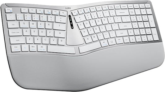 Nulea RT07B Wireless Ergonomic Keyboard - Split Keyboard, Wrist Rest, Natural Typing, Bluetooth and USB Connectivity, USB-C Rechargeable,Compatible with Windows Mac (Pink)