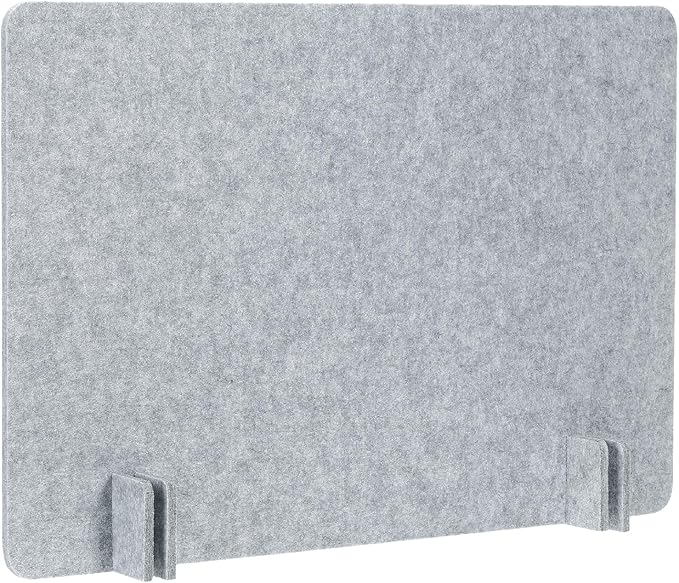 PATIKIL Desk Dividers 24" x 16", 1 Pack Desk Privacy Panel Freestanding Noise Reducing Partition Acoustic Panel with 4Pcs Support Feet for Testing Office Home Library, Cement Gray Style B