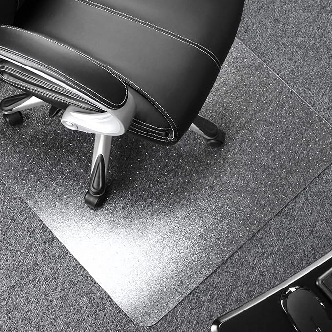 Floortex Polycarbonate Chair Mat 48" x 53" for Low/Medium Pile Carpets, Clear