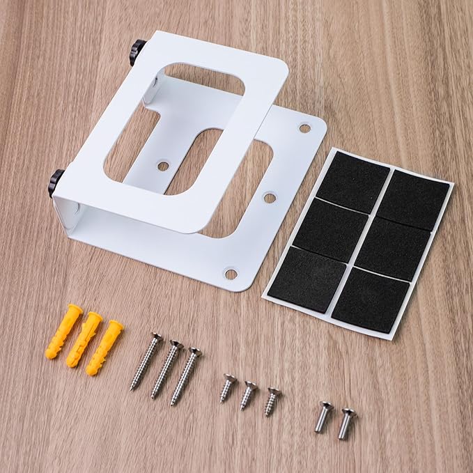 Adjustable Cable Box Mount Small Modem Wall Mount for Small Wide Media Devices Like Cable Boxes, Modems,DVD Players, Beelink Mini PC, Apple TV, Mac mini,Roku and More(Wide)