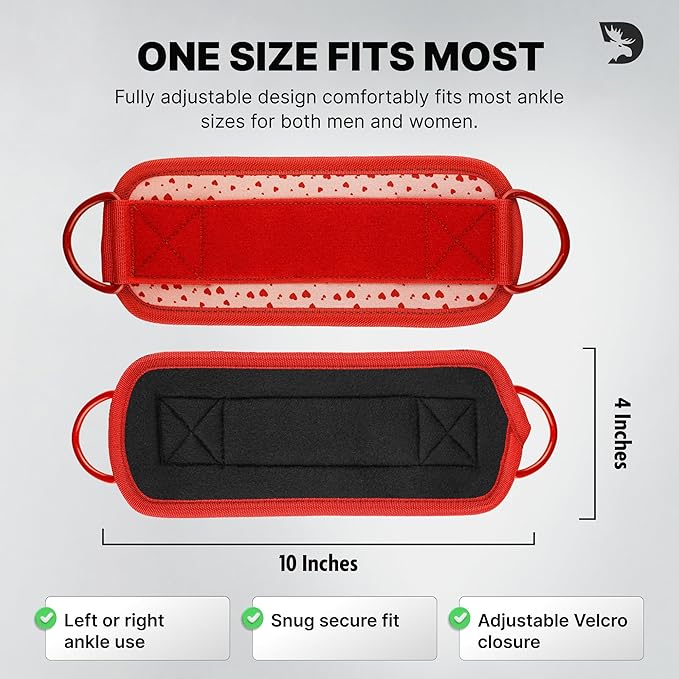DMoose Fitness Ankle Strap for Cable Machine - One Size Fit with Premium Padding Cuffs, Ankle Bands for Working Out, Booty Workouts, Leg Extension, Hip Abductors, Kickbacks & Lower Body Exercises