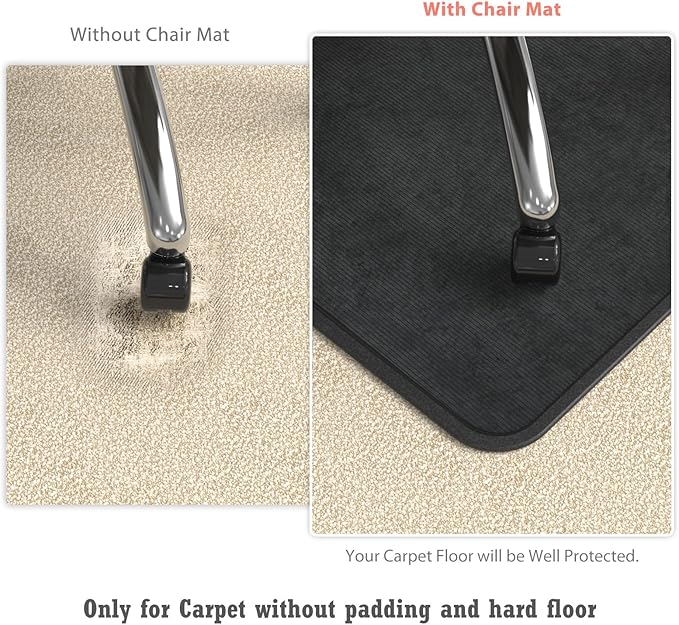 Heavy Duty Office Chair Mat for Carpet and Hardwood Floor Bohemian Desk Chair Mat Rug 36'' x 48'' Jacquard Woven Surface Floor mats for Office Home