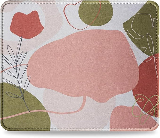 JIKIOU Mouse Pad with Non-Slip Rubber Base, Premium-Textured & Washable Computer Mousepad with Stitched Edges, Mouse Pads for Computers, Laptop, Gaming, Office & Home, 10.2 x 8.3 in Rose