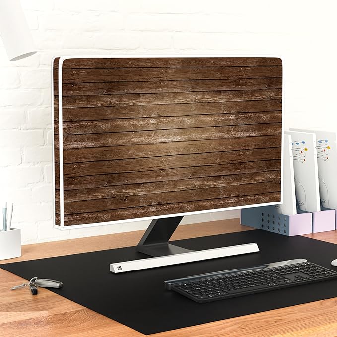 Waterproof TV Dust Covers 37, 38, 39 Inch for Television LED LCD OLED TVs TV Display Protectors During House Moving, Storing, or Home Renovation，Brown Vintage Wooden Board